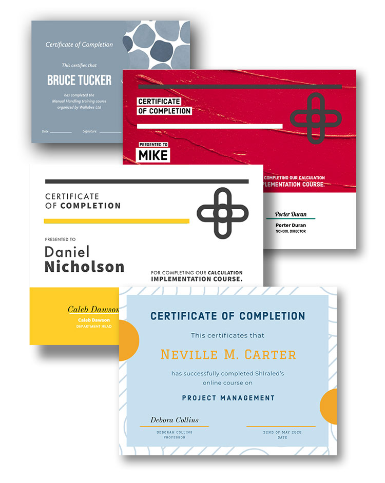 Examples of CoSo Creds Certificates